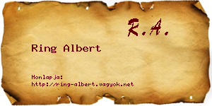 Ring Albert névjegykártya