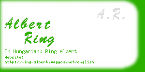 albert ring business card